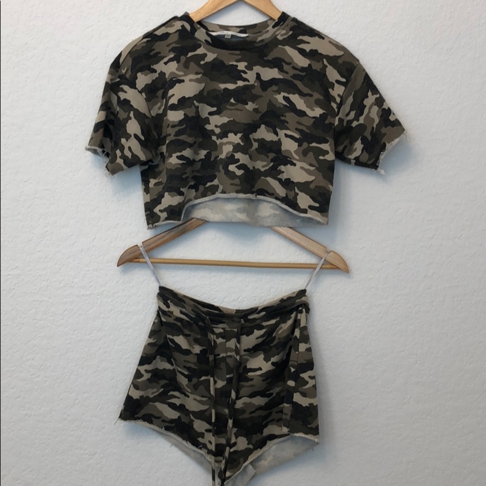 Lover & Friends Camo Short and TShirt Set